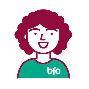 Icon einer Frau mit bfa Oberteil